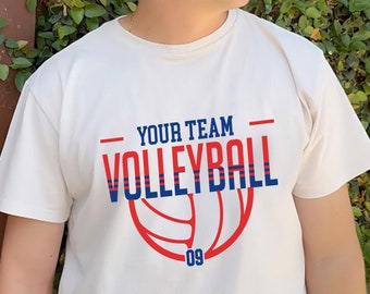 Personalized Volleyball Team T-Shirt, Custom Name & Number