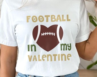 T-shirt Saint-Valentin avec cœur de footballeur, Comfort Colors