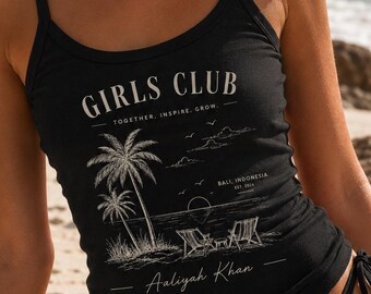 Débardeur personnalisé pour club de filles, débardeur personnalisé pour les vacances d'été, cadeau idéal pour la plage