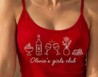 Débardeur personnalisé Hot Girls Club, T-shirt de mariage personnalisé pour enterrement de vie de jeune fille