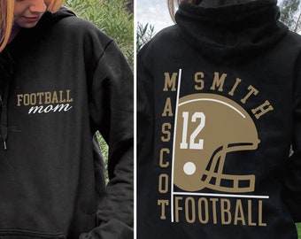Sweat à capuche personnalisé pour maman de footballeur avec nom, sweat-shirt esprit d'équipe pour la fête des mères