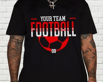 Custom Football Team T-Shirt, Personalized Sports Game Day Tee