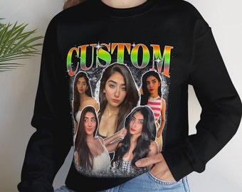 Custom Bootleg Rap Sweatshirt, GF Photo Shirt Gift For Valentines Day, Girlfriend Picture Hoodie