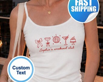 Débardeur personnalisé pour enterrement de vie de jeune fille, T-shirt personnalisé pour le club des futures mariées, Cadeau de voyage