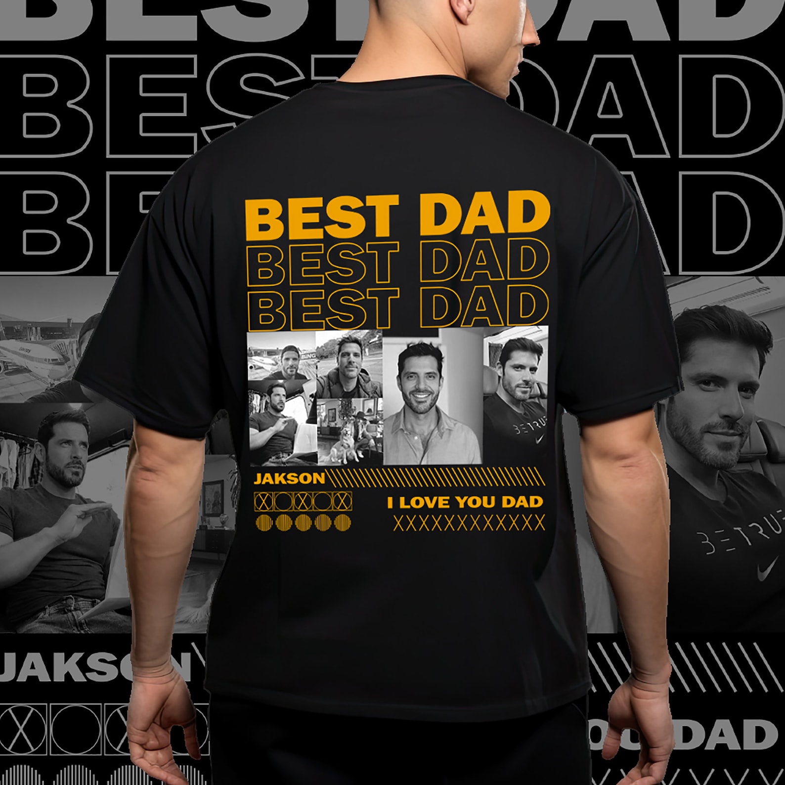 Best Dad In The World Photo - Personalized Custom Long Sleeve T-Shirt main image 1