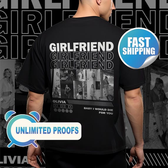 GF Custom Tee Shirt Personalized photo T-shirt Surprise Girlfriend Gifted Tees Customized Boyfriend Sweatshirt Best Girlfriends Gifts for Bf