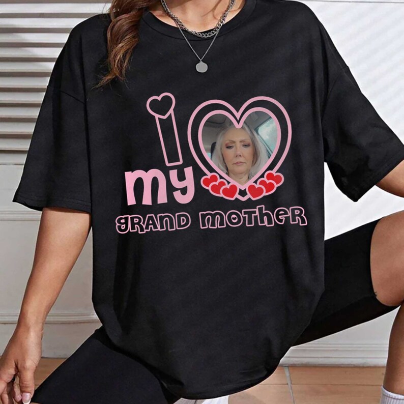 Momg Custom Grand Mother Photo Tee Shirt, Customize Your Own Grandma Tshirt ...