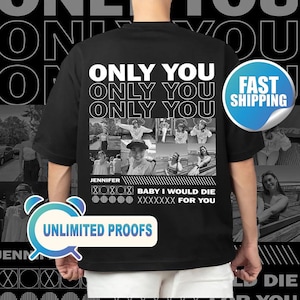 GF Custom Tee Shirt, Personalized photo T-shirt Surprise Girlfriend Gifted Tees, Customize Boyfriend Sweatshirt Best Girlfriends Gift for Bf image 1