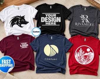 Custom DTG Printed Shirts, Personalized Business Printed Logo Tshirt, Text Photo Shirt Bulk Orders