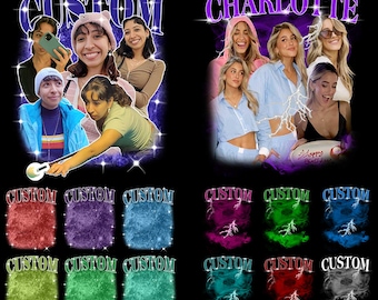 Custom Bootleg Rap Tee Canva Template, Family Photo Shirt Design Templates (36 Designs)