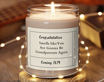 Bougie Grandparents Again : faire-part de naissance avec des idées cadeaux pour grand-père - Gonna Be Grandparents