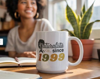 Taza personalizada Naturalista / Taza de café para mujeres negras afrocentristas
