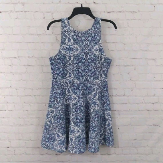 Vintage Aeropostale Dress Womens Large Blue Flora… - image 1
