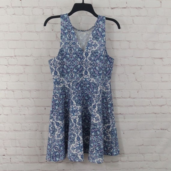 Vintage Aeropostale Dress Womens Large Blue Flora… - image 9