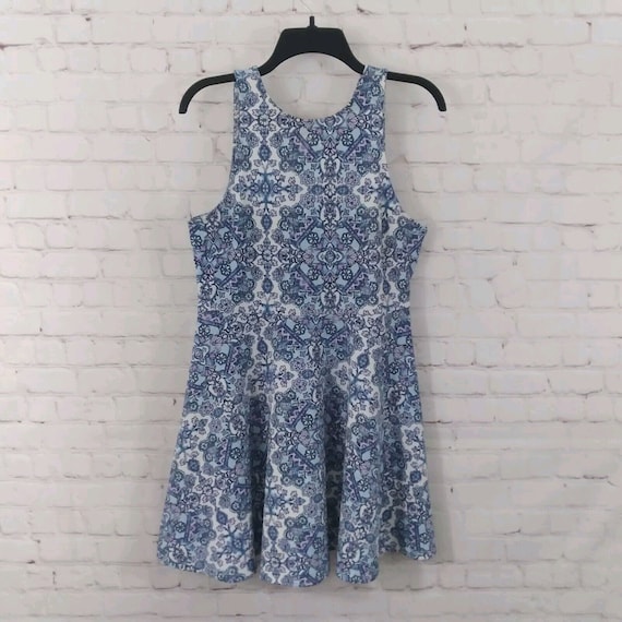 Vintage Aeropostale Dress Womens Large Blue Flora… - image 10