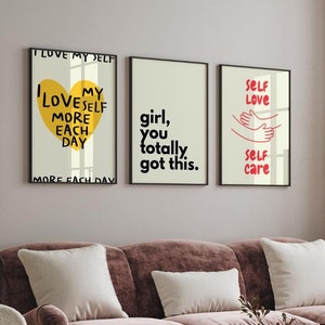 É menina Impressões de arte de parede para impressão, ame a si mesmo, amor próprio, autocuidado, pôster motivacional, decoração para casa, citações inspiradoras, download digital
