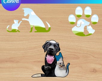 dog and cat mockup template, canva mockup, dog mockup, cat mockup, pet mockup ,canva template,editable canva template,bundle,drag and drop