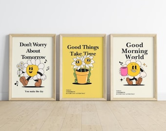 Printable Wall Art Prints, flower good things, happy flower, quote ,Home Decor, decoration, Downloadable, cafe poster