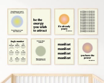 Manifesting Printable Wall Art Prints, angle number, love yourself, universe , Motivational Poster, Home Decor, Inspirational Quotes