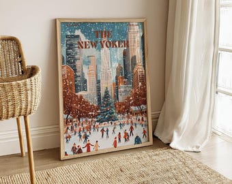 vintage newyork Christmas theme Printable Wall Art Prints,Newyork christmas , merry christmas, X'mas ,Home Decor, decoration, Downloadable