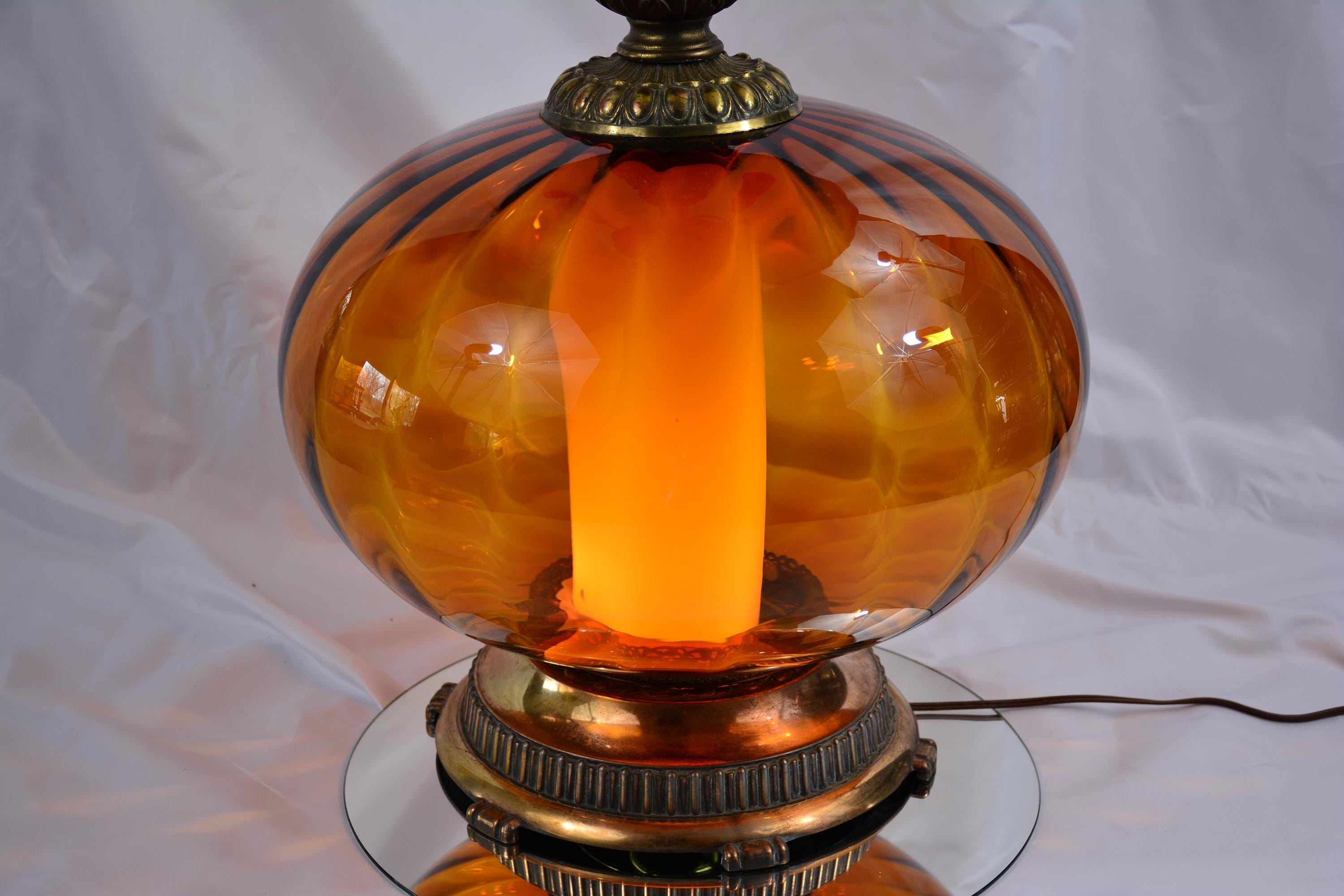 70s 70s California Amber lamp Sphere Light Sphere - Etsy Canada