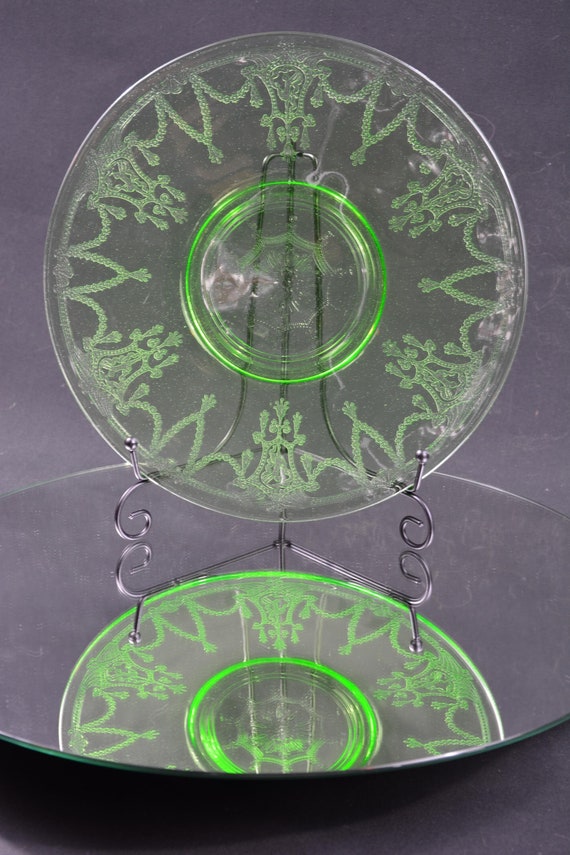 1930年代　アンカーホッキング　カメオグリーン　ウランガラス 1930年代 アンカーホッキング カメオグリーン ウランガラス