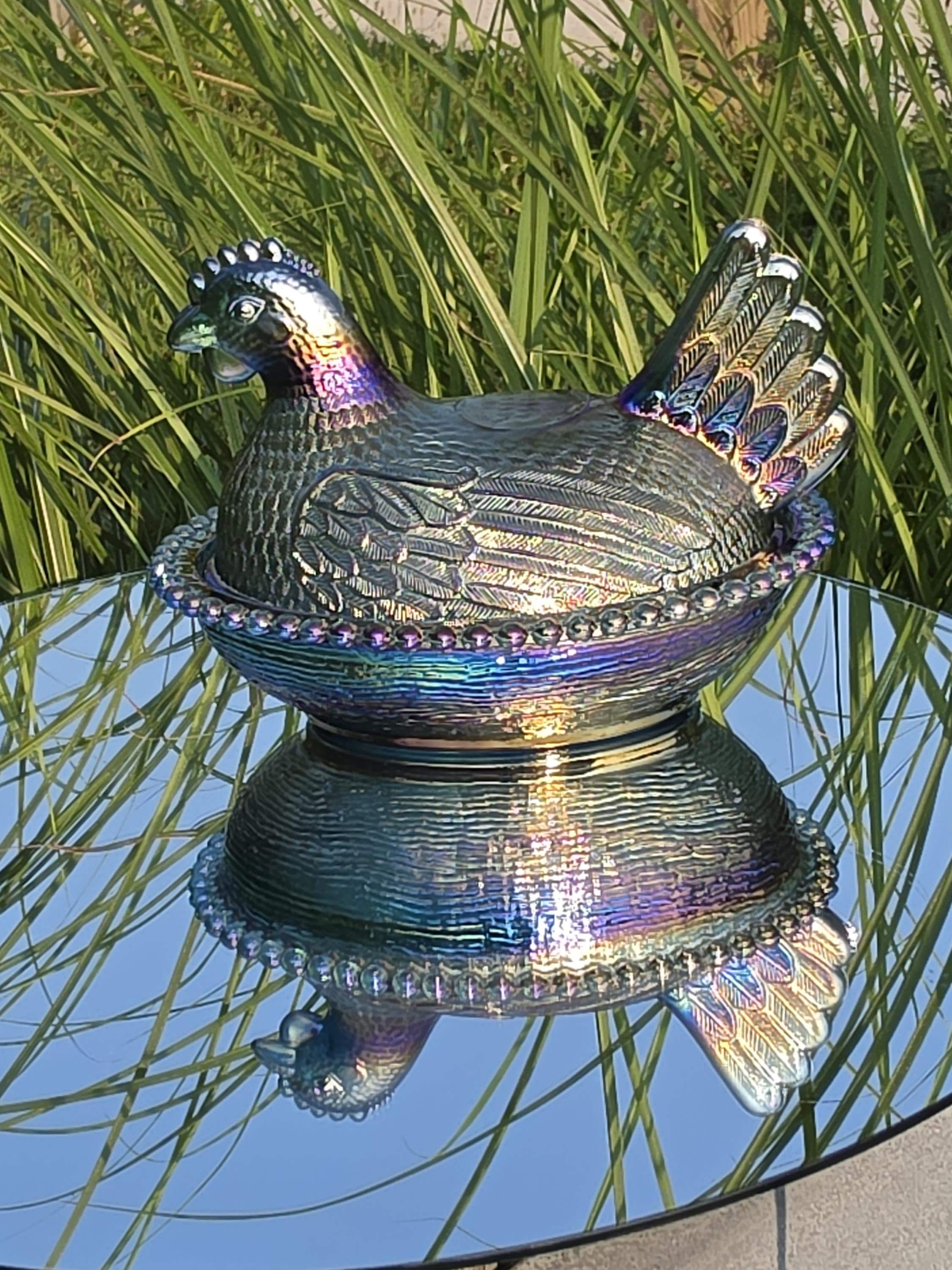 レア物☆FLAKE ☆スノーフレーク Indiana Glass4セット Carnival Glass Hen on Nest - Etsy Canada