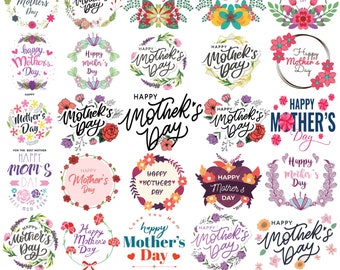 Mothers day svg bundle, mother's day design JPG PDF, Happy Mothers Day, Floral watercolors digital bundle, Instant Download