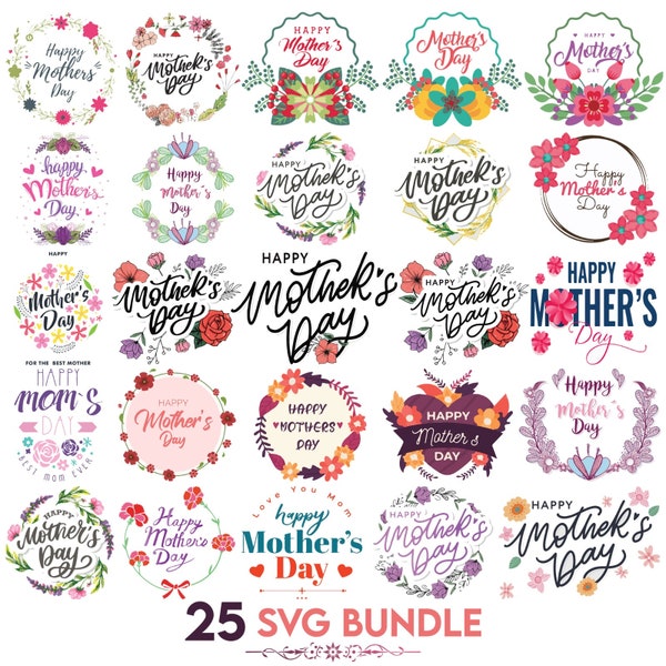 Mothers day svg bundle, mother's day design JPG PDF, Happy Mothers Day, Floral watercolors digital bundle, Instant Download