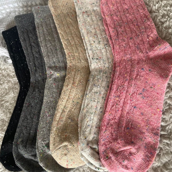 Cosy colour dot merino wool socks, thermal socks, winter socks, posh socks, thick socks, luxury socks, warm socks, socks in a box