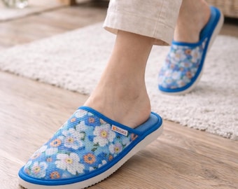 Bloemenhuispantoffels dames, lichtgewicht huisschoenen, ademende slippers voor binnen