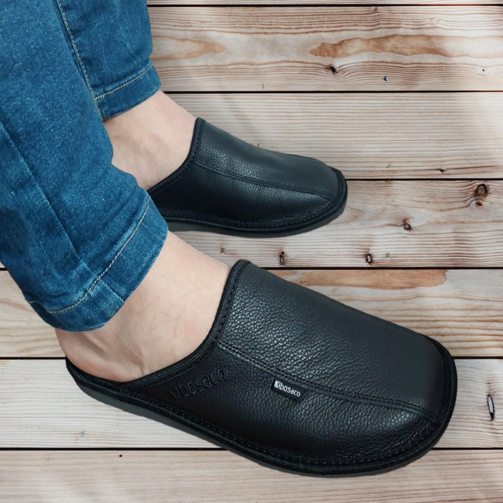 【MODERNIF】Lukin Leather Slippers Josef Seibel Men Leather Slippers Black | Free US Shipp