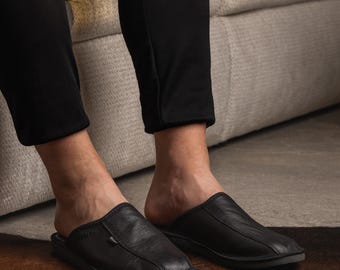 mens leather house slippers sears