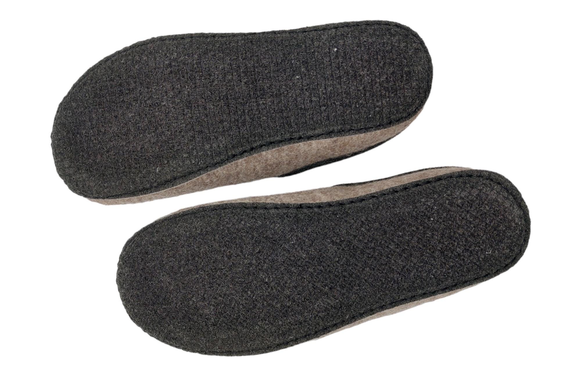 Mens Felt Slippers,felt Sole Slippers,anti-slip Felt Sole,woolen ...