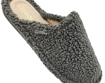 Women's Leather Insole Slippers – Cozy Plush Indoor Shoes