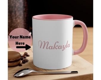 Taza con nombre personalizado, taza de café personalizada, regalo para ella, taza personalizada con texto, regalo personal