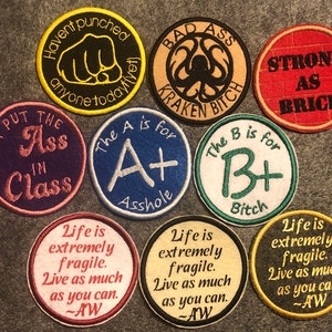 Unique Adult Merit Badges, in honor of Angela