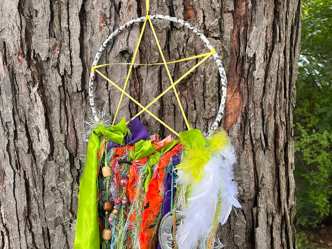 Rag Swag Wall Hanging Bright and Colorful With Yellow Etsy