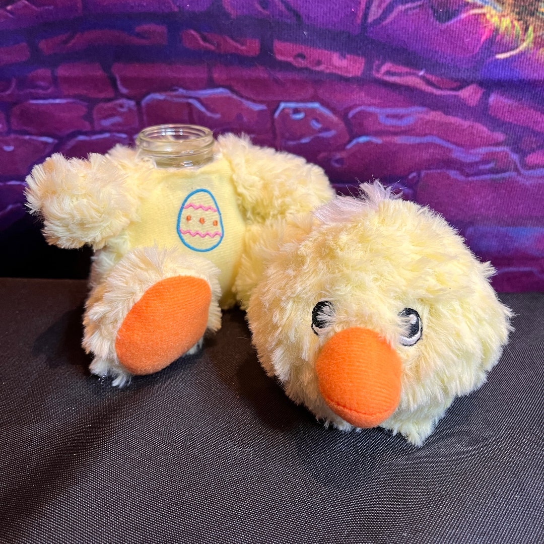Mini Duck Stash Jar Plush Upcycled Stuffed Animal Yellow W easter Egg mini-duck-stash-jar-plush-upcycled-stuffed-animal-yellow-w-easter-egg