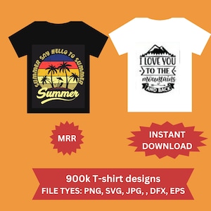 900K+ T-Shirt Design Mega Bundle | MRR | Good for your Print On Demand | Best selling T-shirt Designs | BONUS: 186 Etsy Listing Mockups