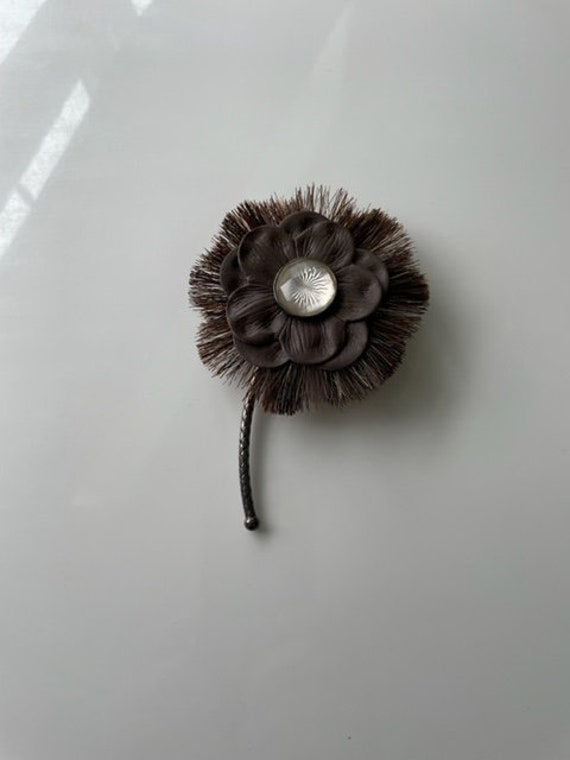 Bottega Veneta Leather Flower Brooch