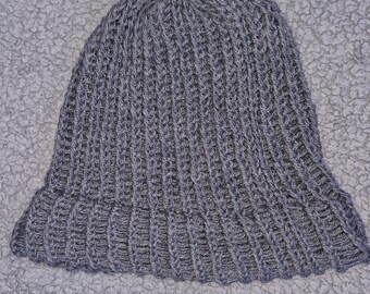 CozyHatz; Grey Knitted Hat ( 100% wool )