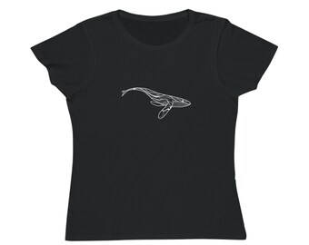 クジラデザイン - 「泳ぐ」オーガニックTシャツ