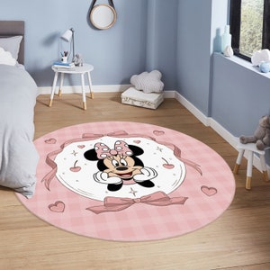 Minnie Maus Teppich, Cartoon Thema Teppich, Geschenk Teppich für Mädchen, Geburtstagsgeschenk, Teppich für Kinderzimmer, Minnie Maus Teppich