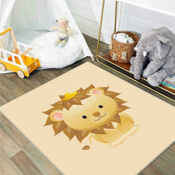 Tapis pour enfants Lions, Tapis de bébé Lions, Tapis de jeu Lions, Tapis rampant Lions, Tapis de jeu Lions, Tapis de chambre d'enfants Lions, Tapis Lion ultra doux, Tapis doux pour enfants