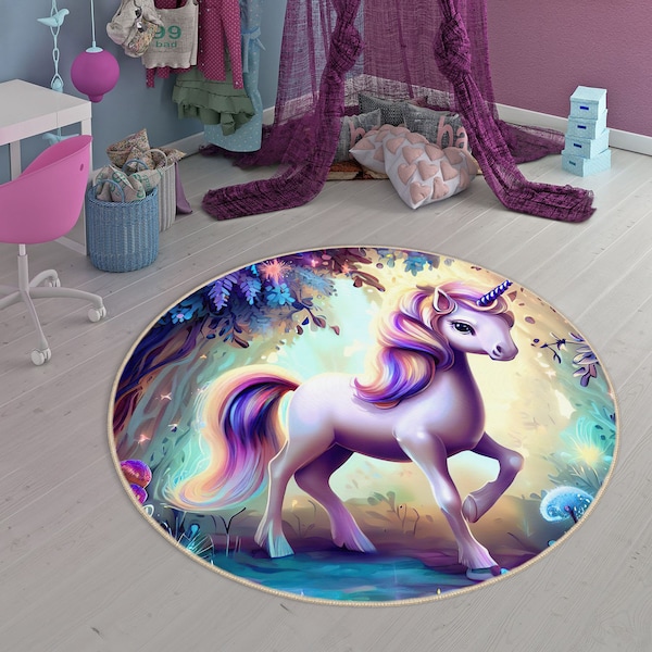 Rainbow Unicorn Ultra Soft Kindertapijt, Roze Eenhoorntapijt, Wasbaar Kindertapijt, Antislip Kindertapijt, Eenhoorn Speeltuintapijt, Speelmat, Kwekerijdeken