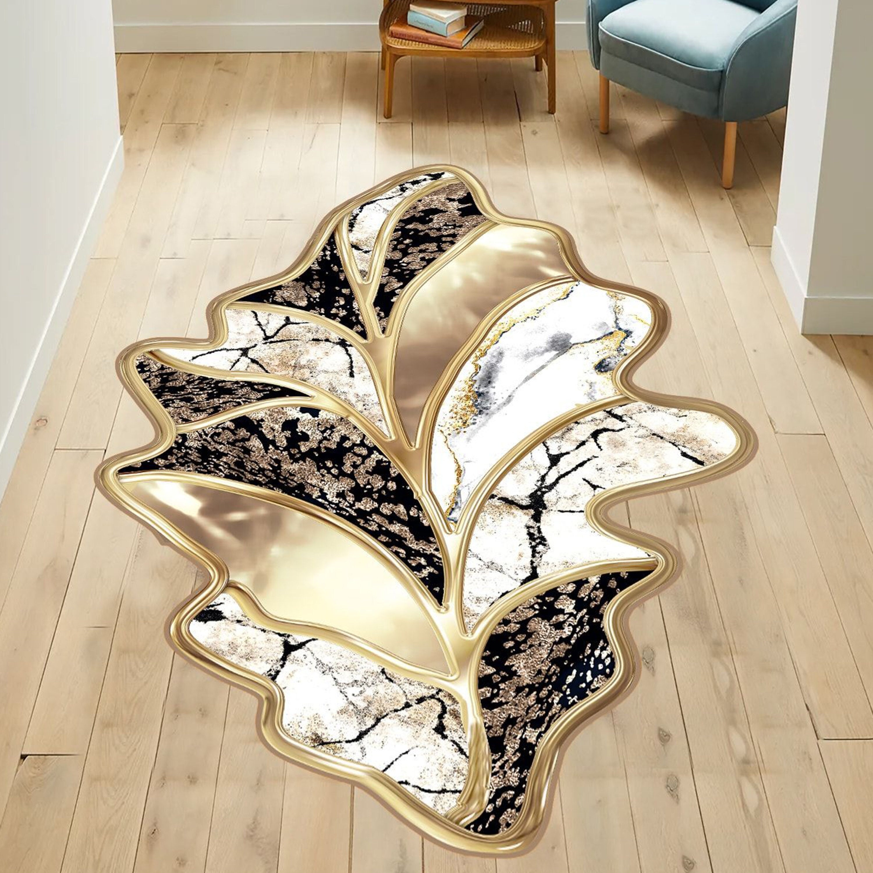 Shiny Gold Rug Gold Flower Carpet, Shiny Gold Carpet, Gold Decor Home Carpet, Gold ...