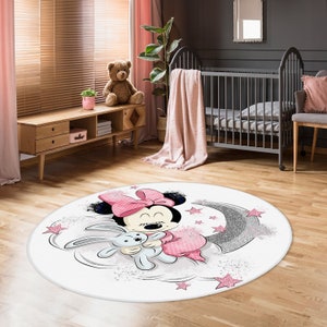 Baby Sleep Rug Minnie Mouse Rug,sleeping Minnie Rug,baby Girl Playroom Mat,washable ...