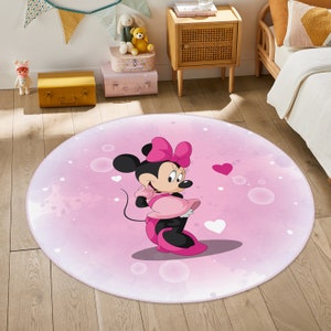 Rosa Kinderteppich, Süßer Minnie Maus Teppich, Baby Mädchen Spielzimmer Teppich, Rosa Teppich, Kinderteppich, Kinderteppich