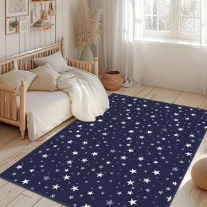 Weltraum-Thema Stern Kinderteppich, Kinderzimmerteppich, Lernspieldecke, Galaxy Stern Kinderteppich, Weltraum-Teppich, Babyteppich, Kinderzimmerteppich, Blaue Kinderteppiche